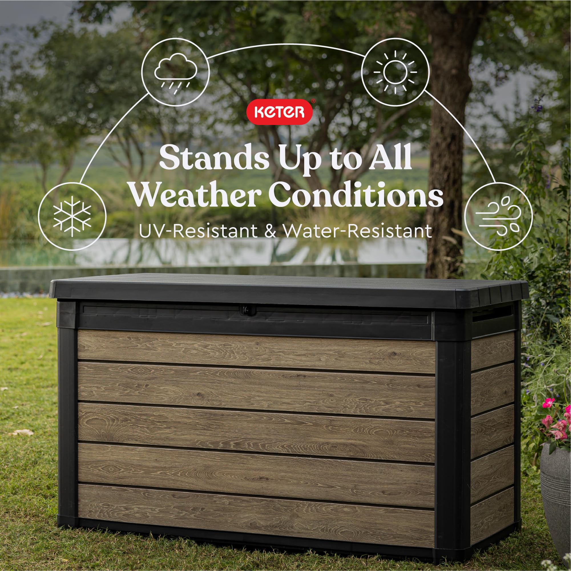 Resin Outdoor Storage Box and Patio Side Table