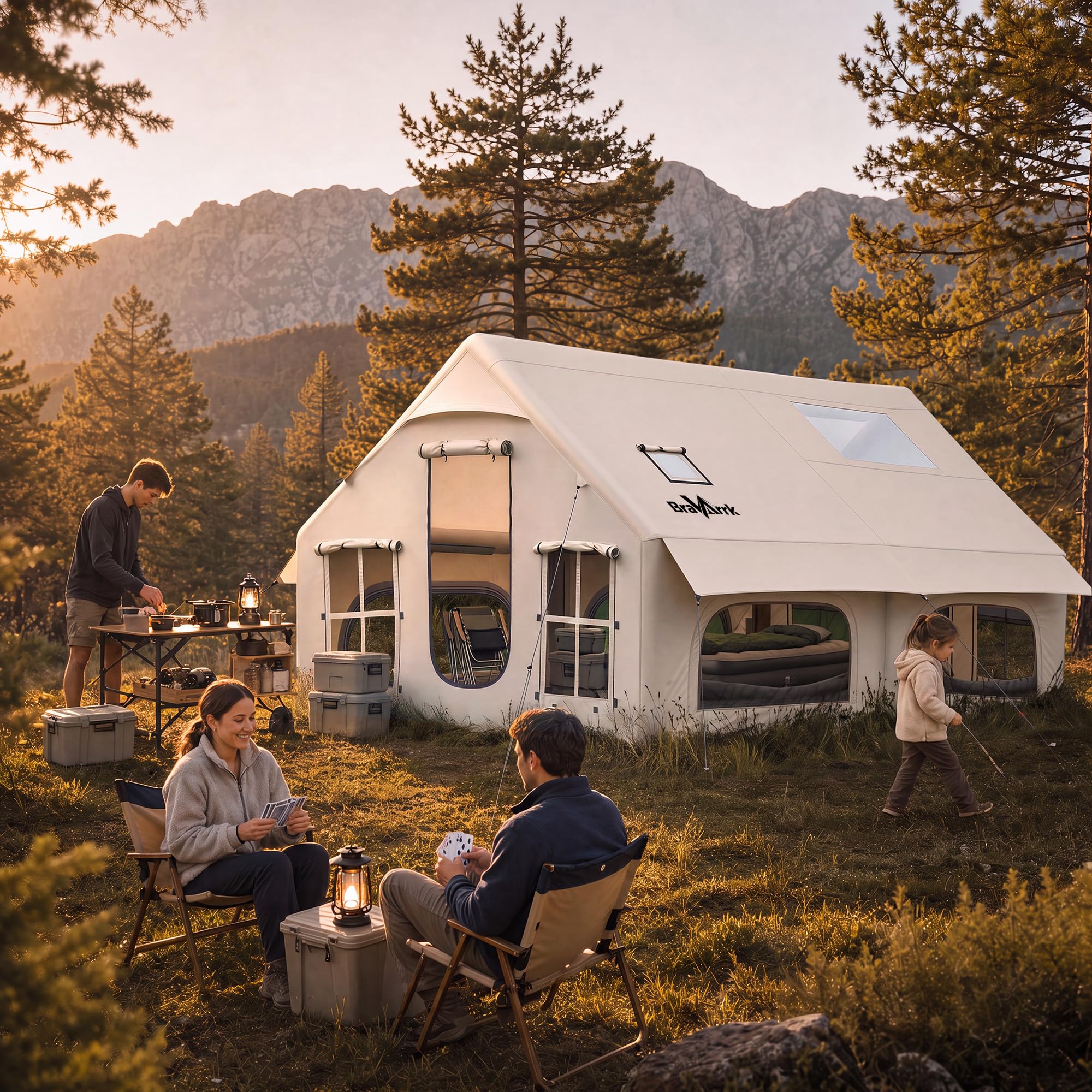Large 8 to 12 Person 4 Season Inflatable Camping Tent