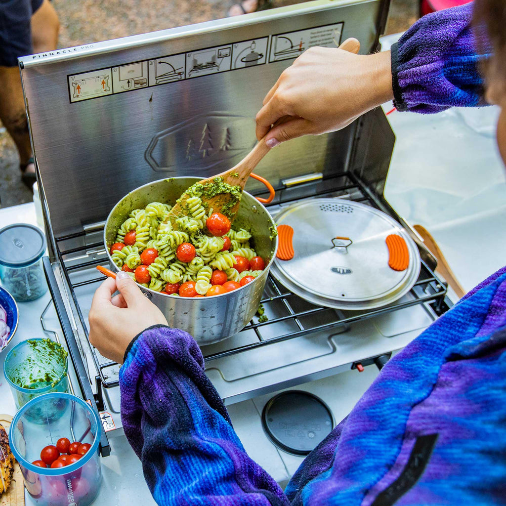 4 Person Stainless Steel Camping Cookware and Dinnerware Set