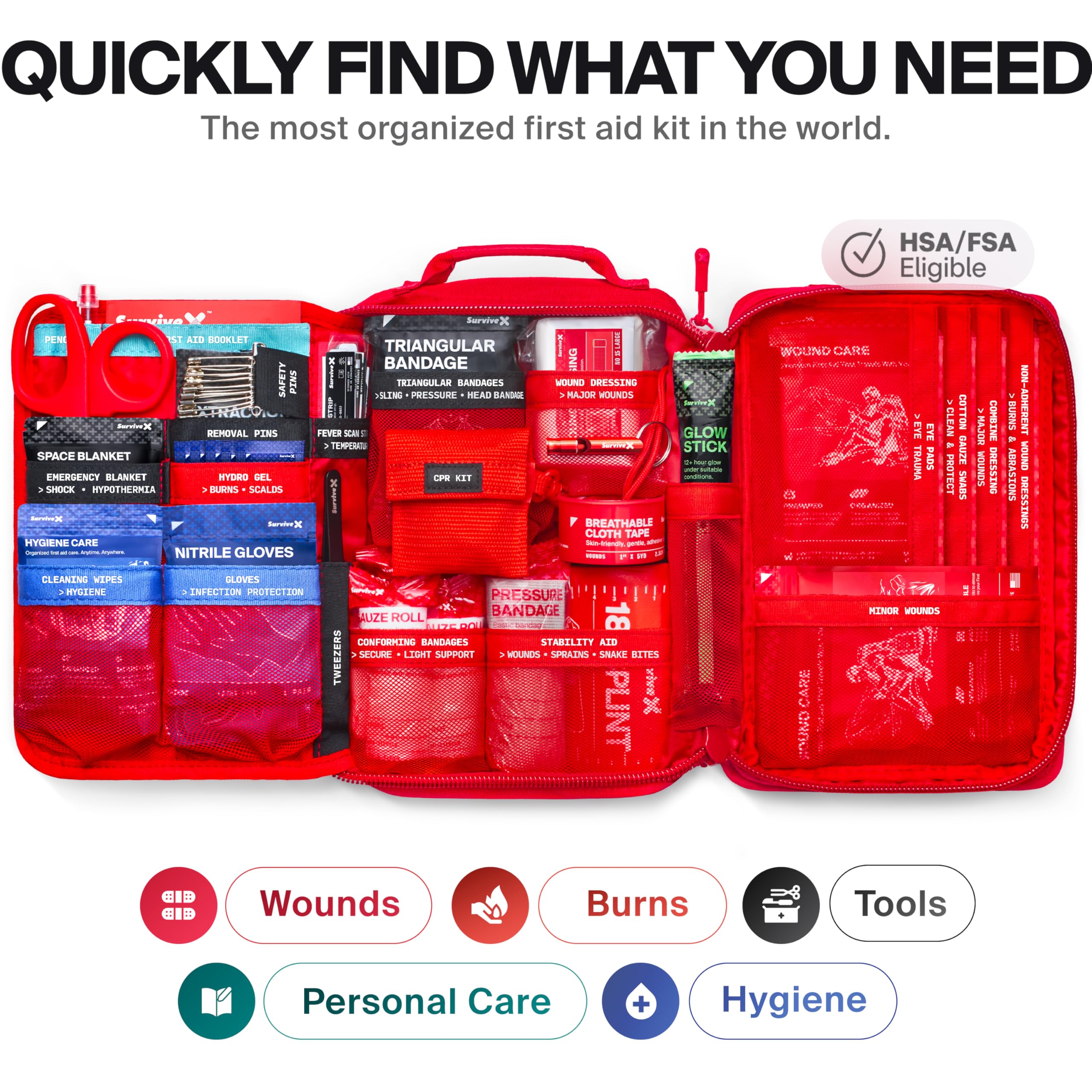 Large First Aid Kit for Travel Camping and Emergency Use