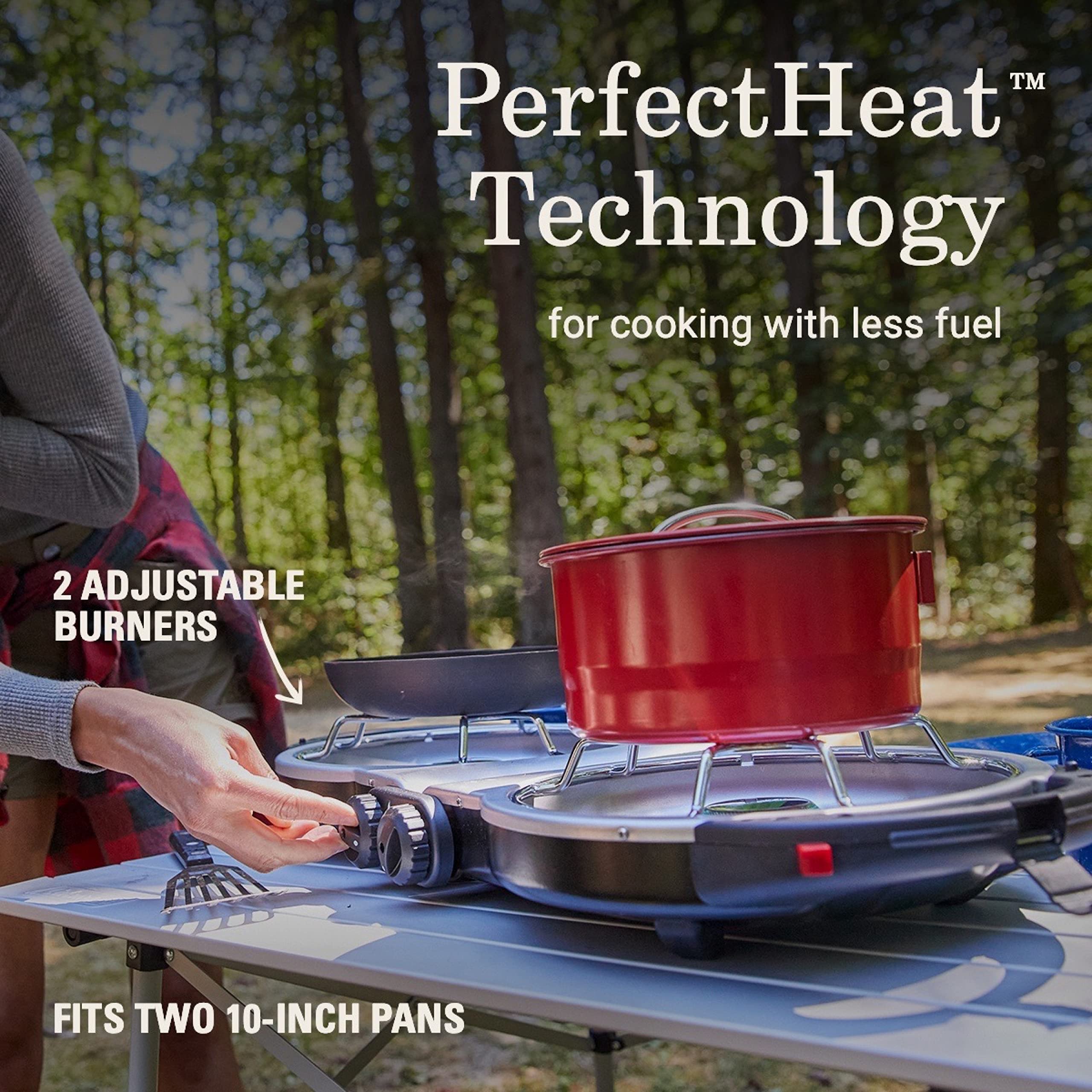 Portable Two Burner Propane Camping Stove with Ignition